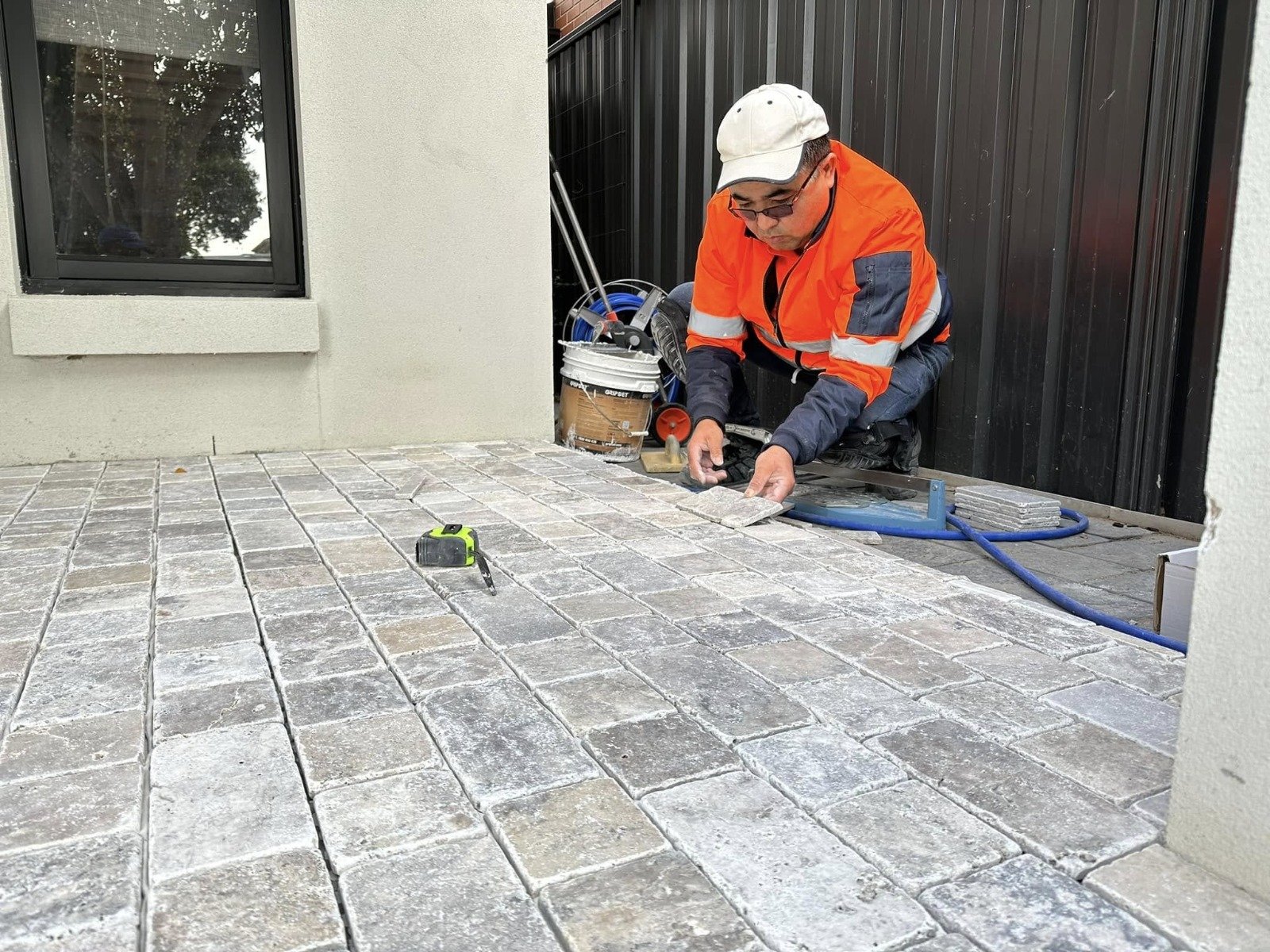 Travertine Paver Installation